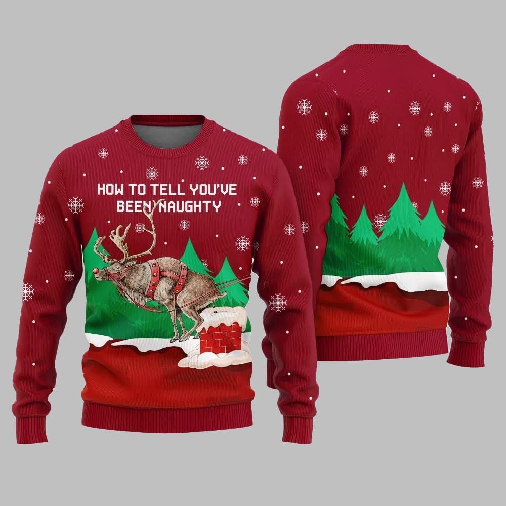 How to Tell You've Been Naughty Ugly Sweater Christmas 2026 - Moonbestprint