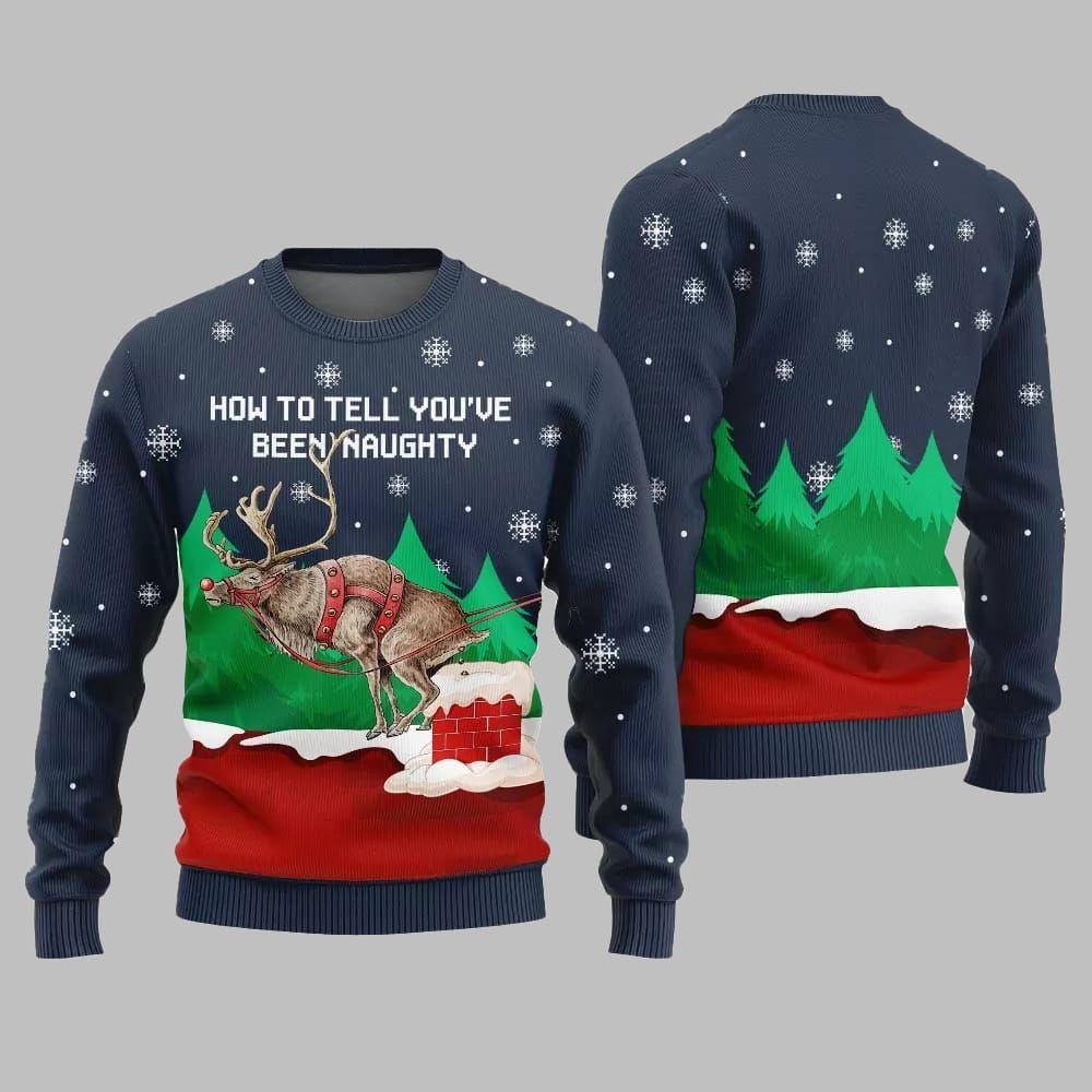 How to Tell You've Been Naughty Ugly Sweater Christmas 2026 - Moonbestprint