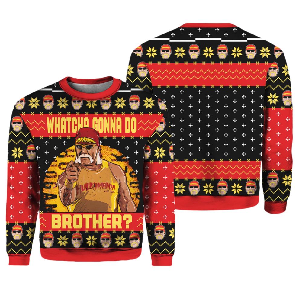 Hulk Hogan Whatcha Gonna Do Bother Ugly Christmas Sweater - Moonbestprint