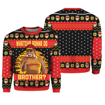 Hulk Hogan Whatcha Gonna Do Bother Ugly Christmas Sweater - Moonbestprint