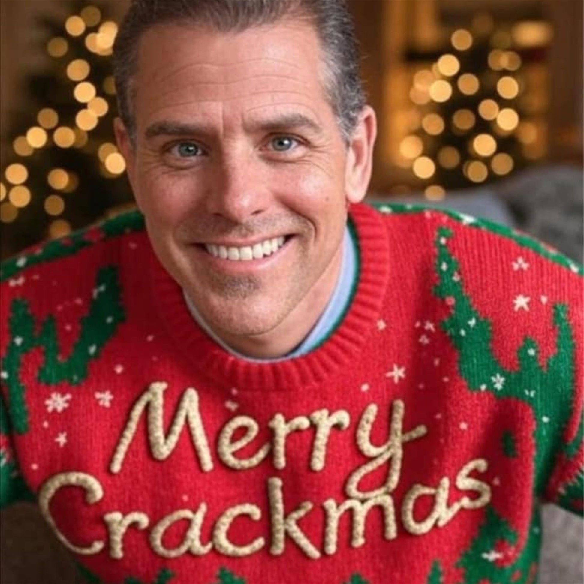 Hunter Biden Merry Crackmas Christmas Ugly Sweater - Moonbestprint