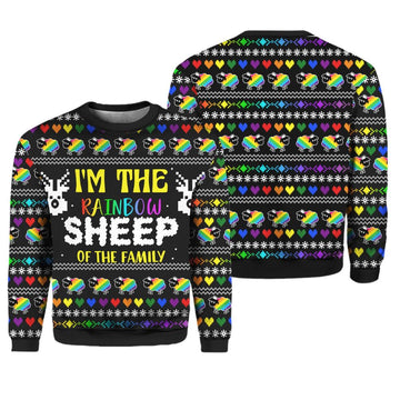 I Am The Rainbow Sheep Of Family Ugly Christmas Sweater - Moonbestprint