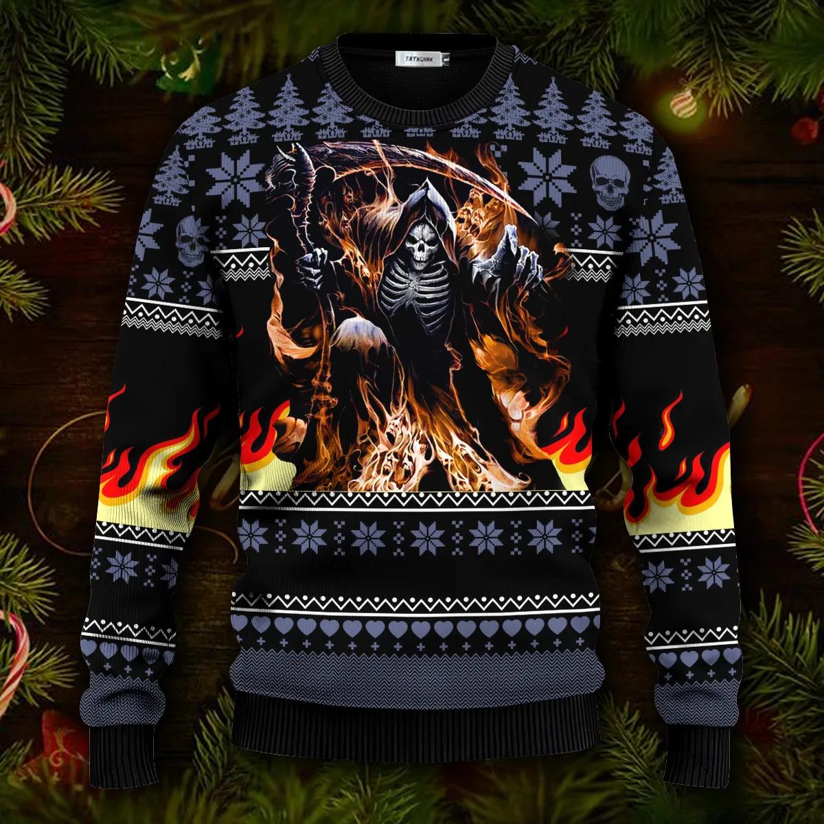 I Am Who I Am Skull Ugly Christmas Sweater Moonbestprint