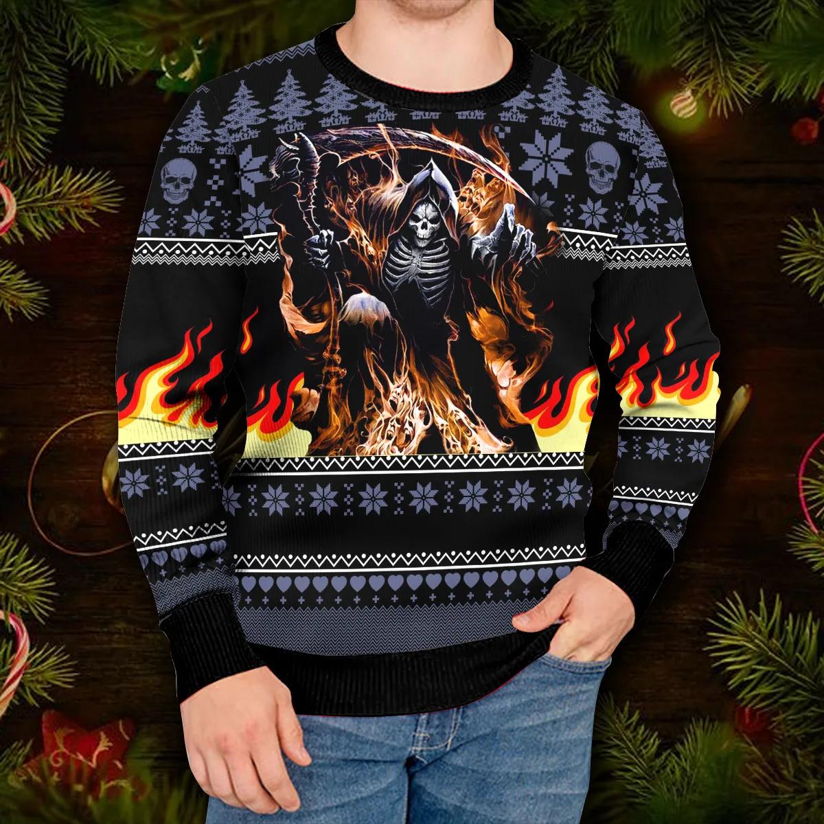 I Am Who I Am Skull Ugly Christmas Sweater Moonbestprint