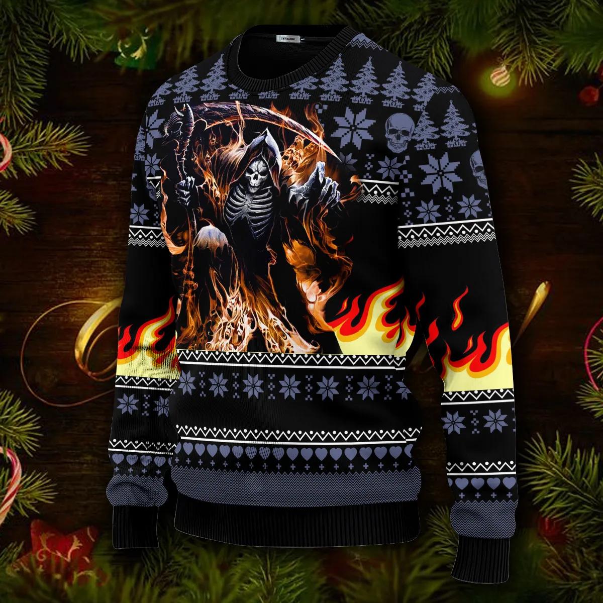 I Am Who I Am Skull Ugly Christmas Sweater Moonbestprint