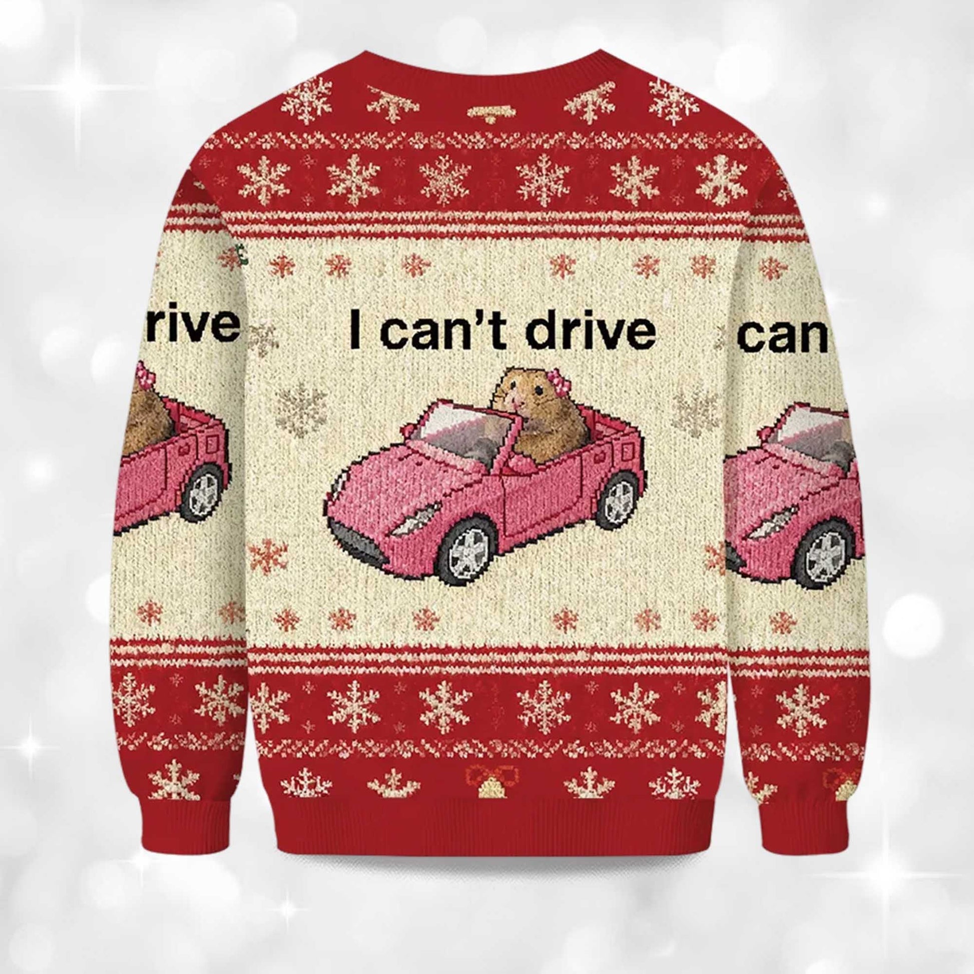2026 I Can't Drive Funny Hamster Christmas Ugly Sweater Moonbestprint