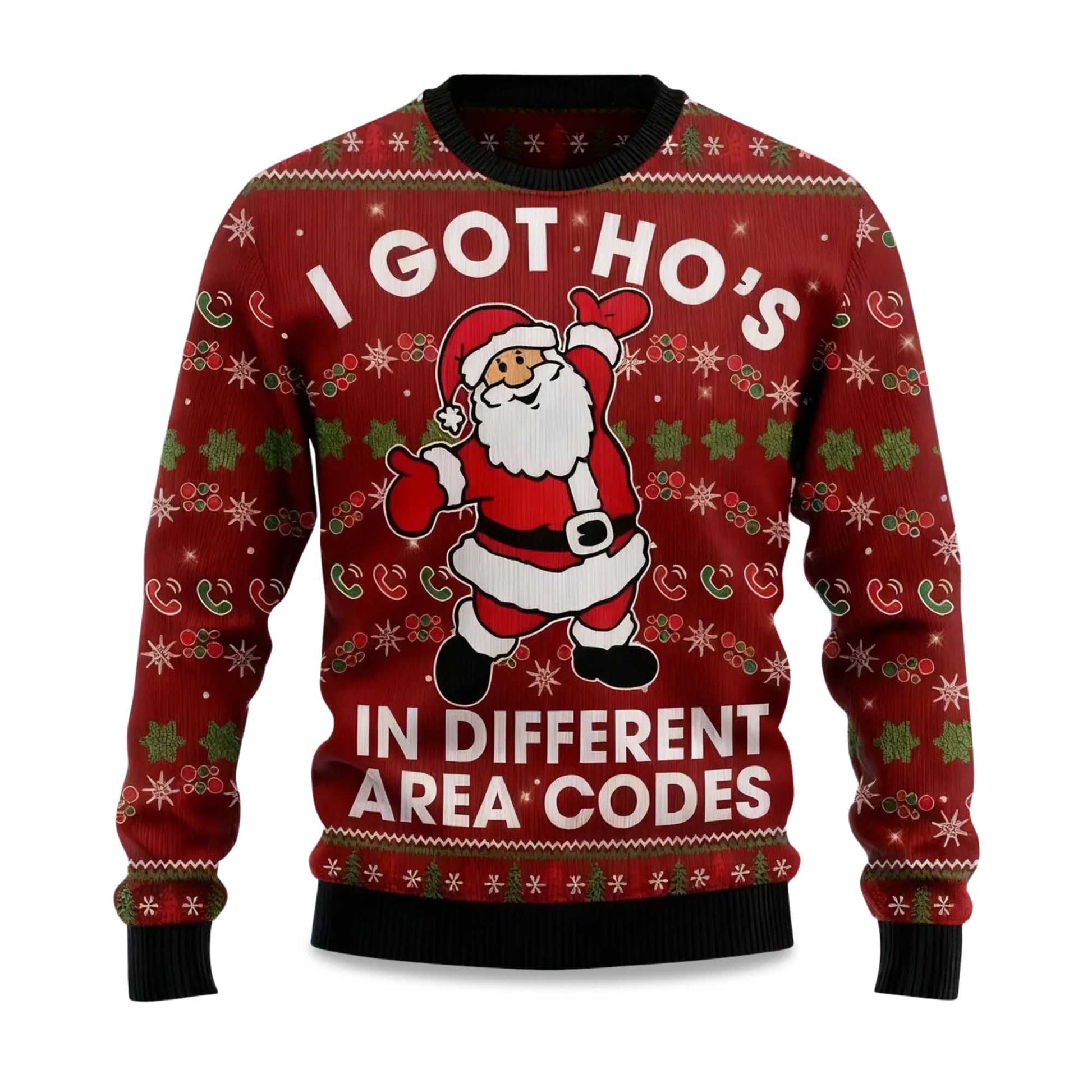 2026 I Got Ho's in Different Area Codes Ugly Christmas Sweater Moonbestprint