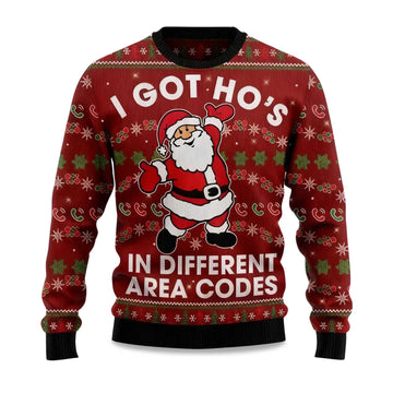 2026 I Got Ho's in Different Area Codes Ugly Christmas Sweater Moonbestprint