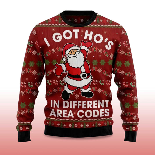 2026 I Got Ho's in Different Area Codes Ugly Christmas Sweater Moonbestprint