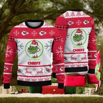 I Hate People But I Love Kansas City Chiefs Ugly Christmas Sweater, NFL Chritsmas Sweater Moonbestprint