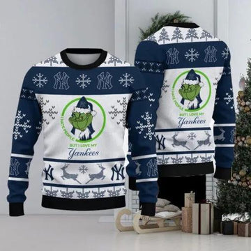 I Hate People But I Love New York Yankees Grinch Ugly Christmas Sweater, MLB Christmas Sweater Moonbestprint