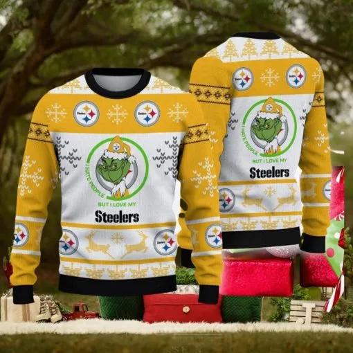 I Hate People But I Love Pittsburgh Steelers New Ugly Xmas Sweater, NFL Chritsmas Sweater Moonbestprint