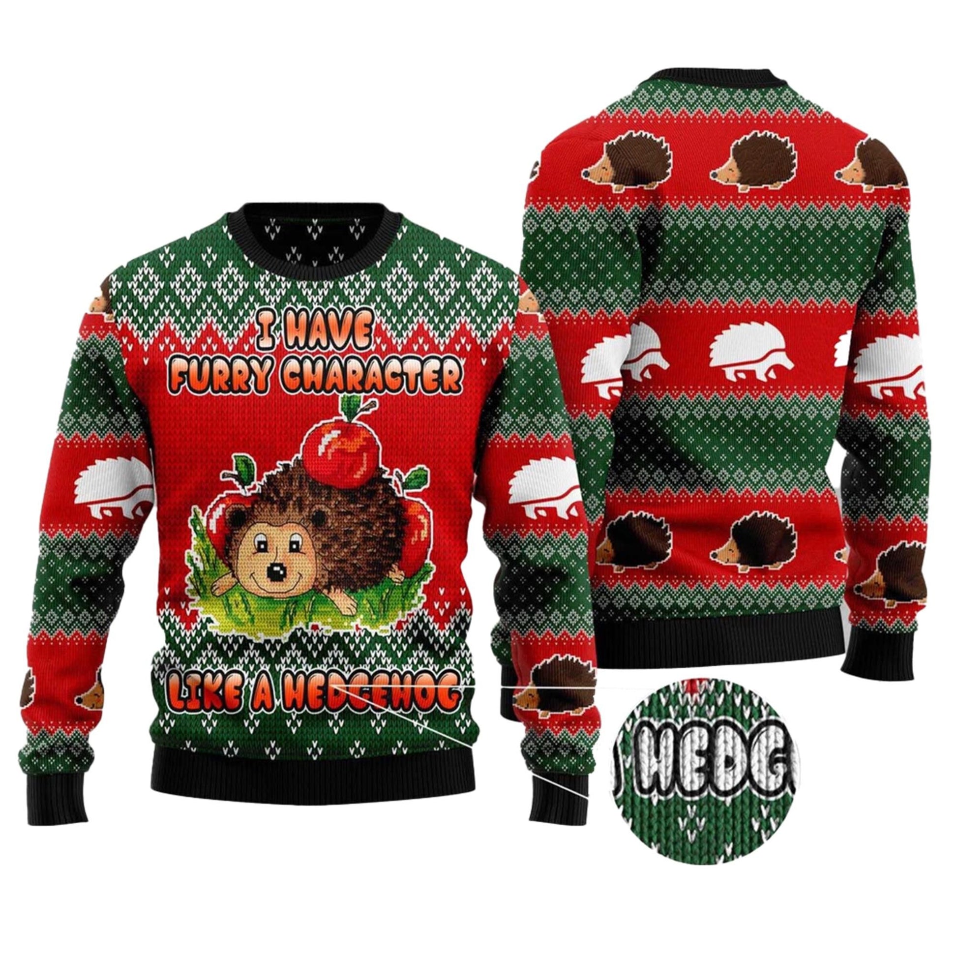 I Have A Furry Character Like A Hedgehog Ugly Christmas Sweater - Moonbestprint