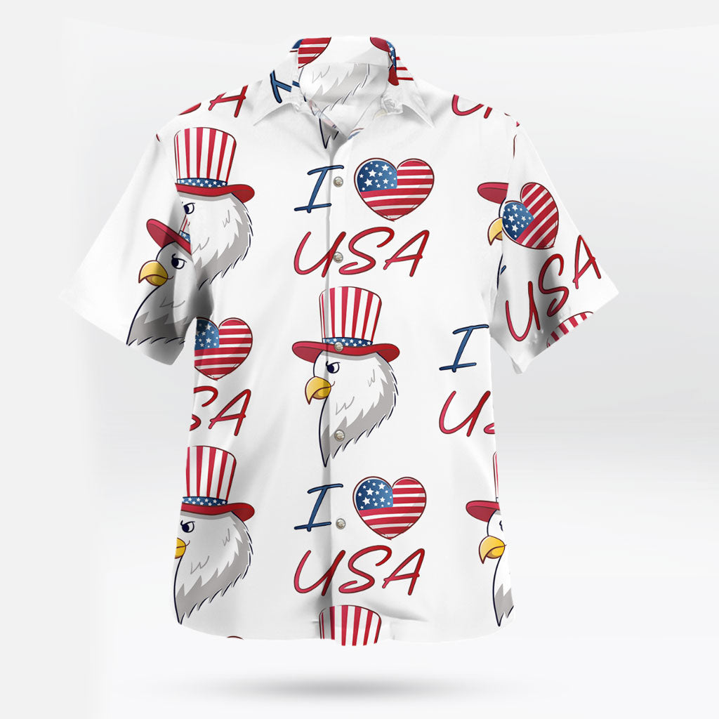 I Love USA Patriotic Eagle Vibe Hawaiian Shirt – Moonbestprint
