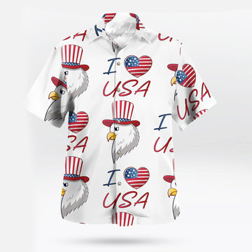 I Love USA Patriotic Eagle Vibe Hawaiian Shirt – Moonbestprint