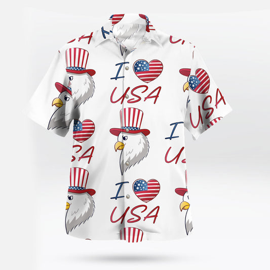 I Love USA Patriotic Eagle Vibe Hawaiian Shirt – Moonbestprint