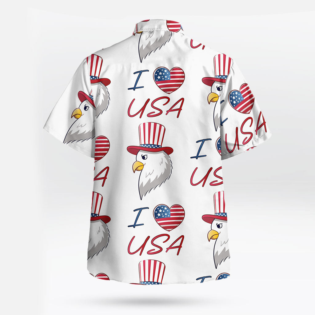 I Love USA Patriotic Eagle Vibe Hawaiian Shirt – Moonbestprint