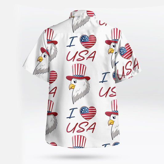 I Love USA Patriotic Eagle Vibe Hawaiian Shirt – Moonbestprint