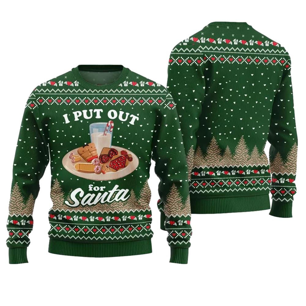 I Put Out For Santa Inappropriate Ugly Christmas Sweater - Moonbestprint