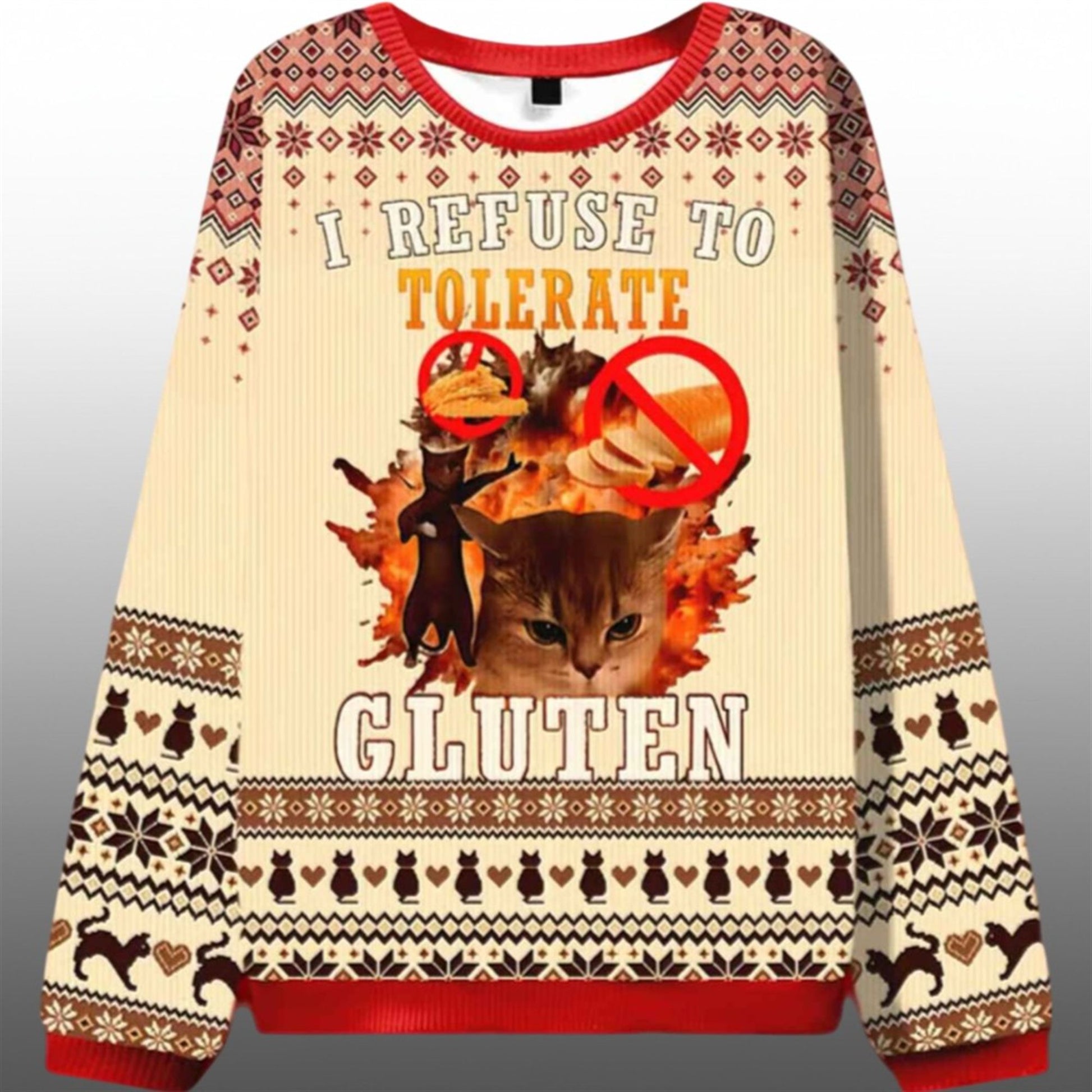 I Refuse to Tolerate Gluten Ugly Sweater 2026 Christmas - Moonbestprint