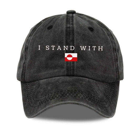 I Stand With Greenland Print Baseball Cap -Moonbestprint