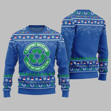I Support Recycling Ugly Sweater Christmas 2026 - Moonbestprint