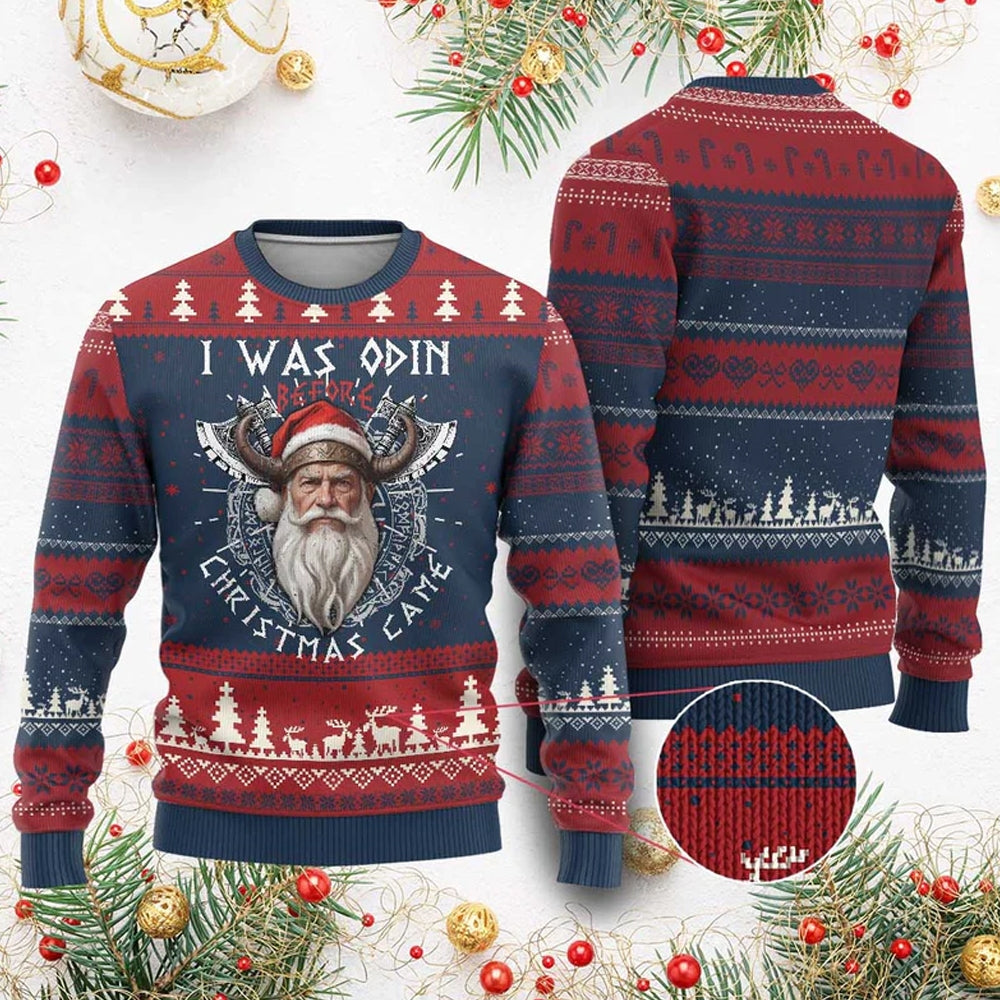 I Was Odin Before Christmas Came Ugly Christmas Sweater - Moonbestprint