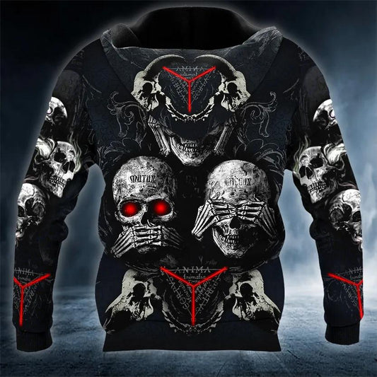 IDK IDC IDGAF Skull 3D Hoodie Moonbestprint