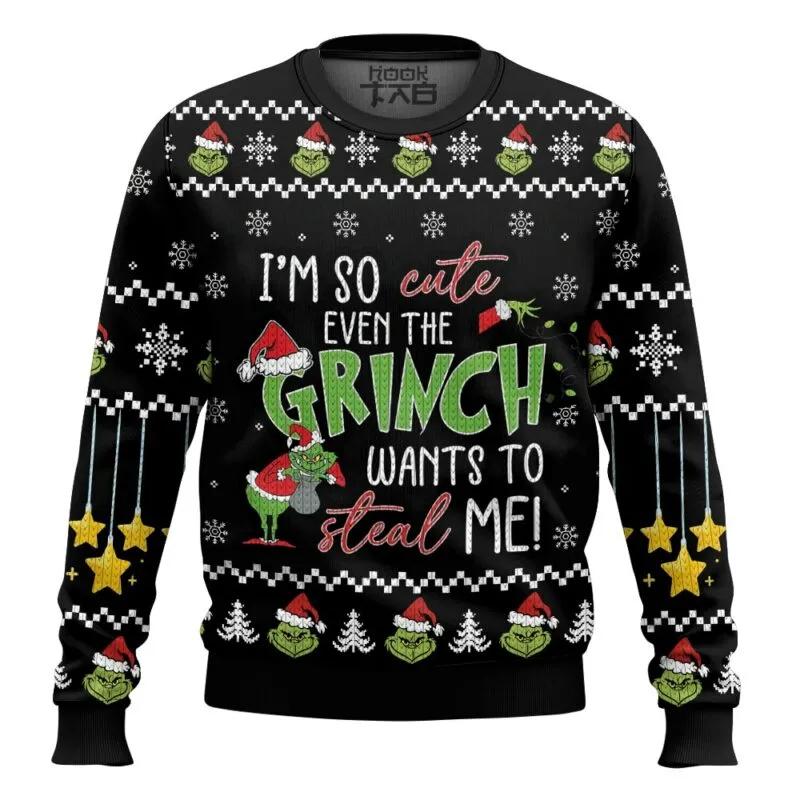 I’m So Cute Even The Grinch Wants To Steal Me – The Grinch Ugly Sweater, Grinch Holiday Sweater Moonbestprint