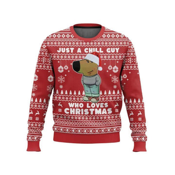 I'm Just a Chill Guy Meme who loves Christmas Ugly Sweater - Moonbestprint