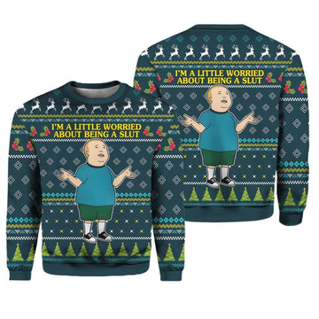 I'm a Little Worried King Of The Hill Ugly Christmas Sweater - Moonbestprint
