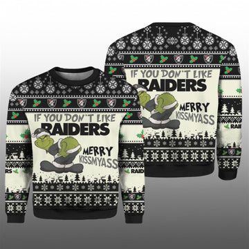If You Don't Like Raiders Merry Kissmyass Ugly Sweater 2026 Christmas - Moonbestprint