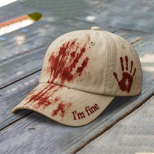 I'm Fine Halloween Blood Print Hat -Moonbestprint