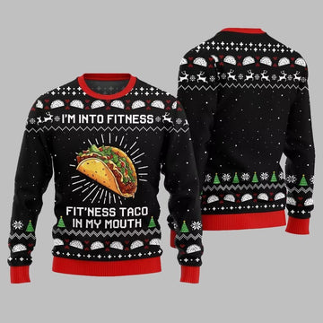 Im Into Fitness Fitness Taco In My Mouth Ugly Sweater Christmas 2026 - Moonbestprint