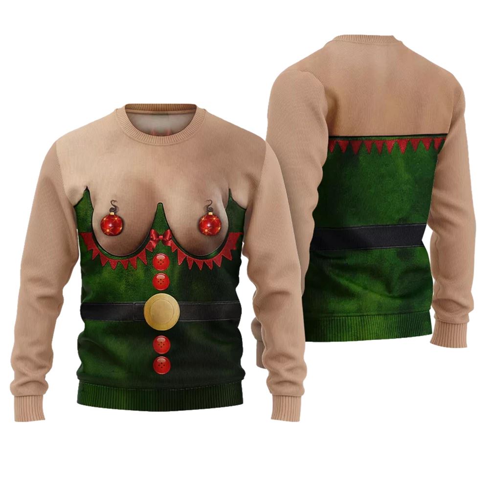 Inappropriate Naughty Ugly Christmas Sweater - Moonbestprint