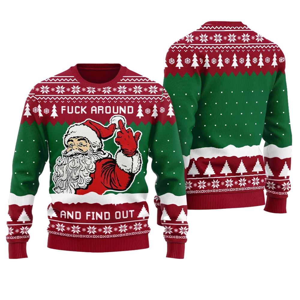 Inappropriate Santa Ugly Christmas Sweater - Moonbestprint