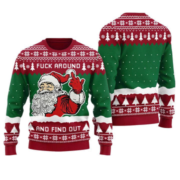 Inappropriate Santa Ugly Christmas Sweater - Moonbestprint