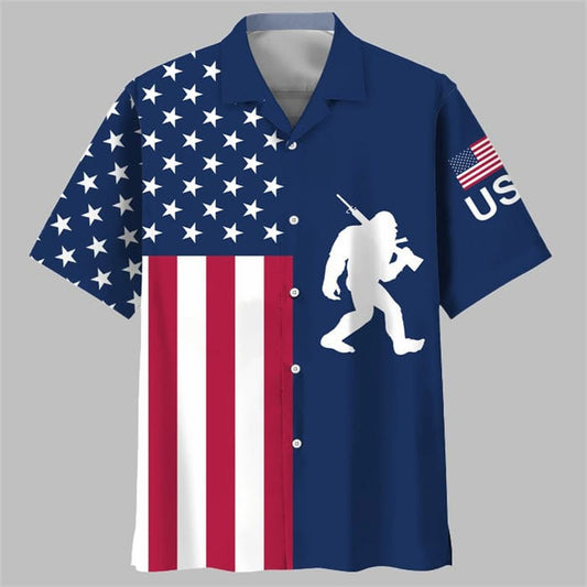 Independence Day Bigfoot Hawaiian Shirt - Moonbestprint