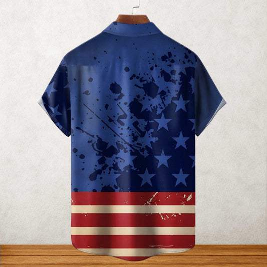Independence Day Rooster American Flag Hawaiian Shirt- Moonbestprint
