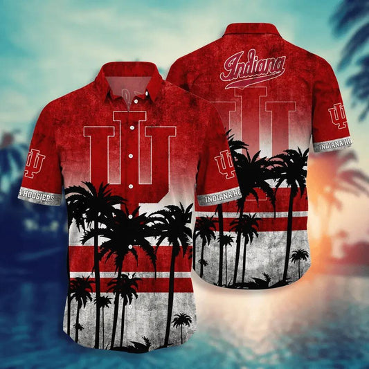 Indiana Hoosiers Aloha Hawaiian Shirt, NCAA Hawaiian Shirt Moonbestprint