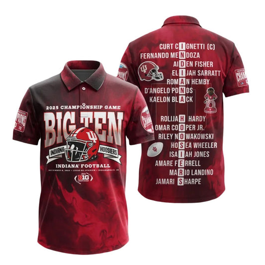 Indiana Hoosiers Football 2025 Championship Game Big Ten Polo Shirt - Moonbestprint