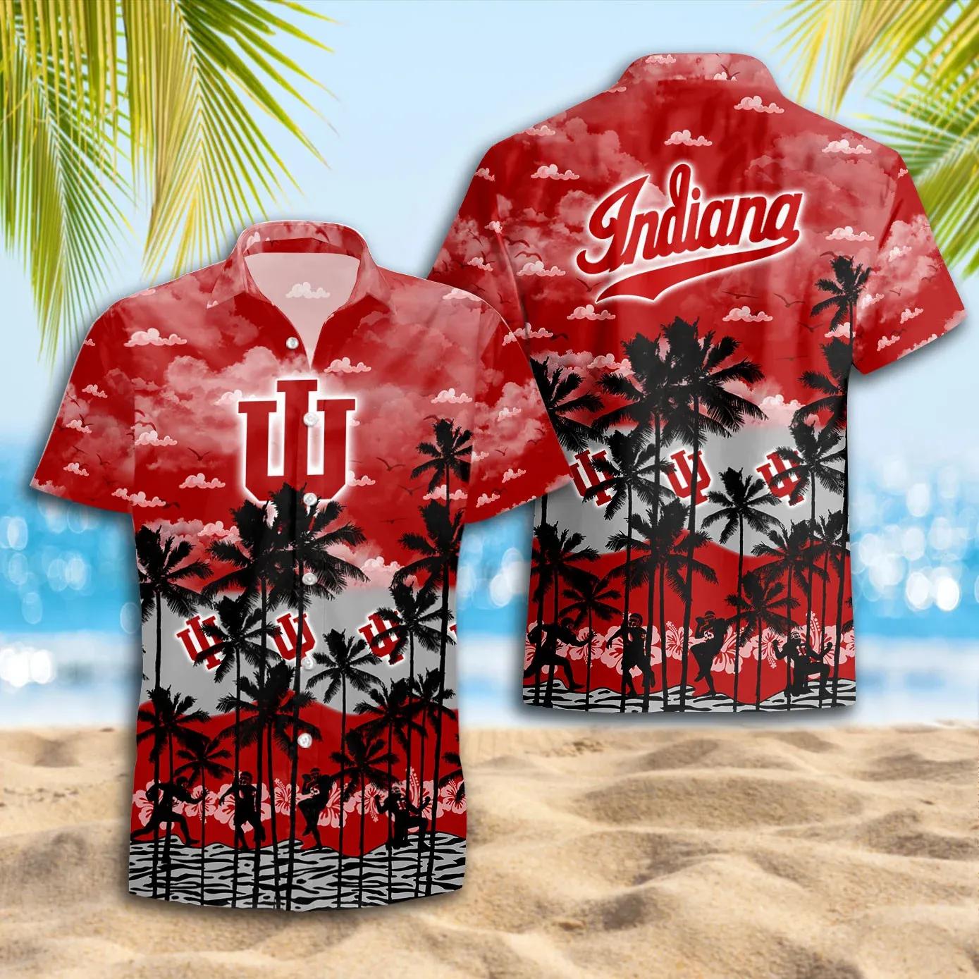 Indiana Hoosiers Hawaiian Shirt Trending Summer, NCAA Hawaiian Shirt Moonbestprint