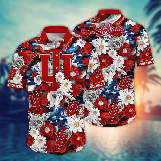 Indiana Hoosiers NCAA Aloha Hawaiian Shirt 1, NCAA Hawaiian Shirt Moonbestprint
