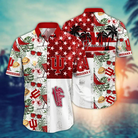 Indiana Hoosiers NCAA Flower Aloha Hawaiian Shirt 11, NCAA Hawaiian Shirt Moonbestprint