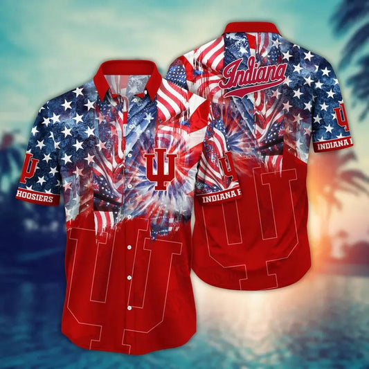 Indiana Hoosiers NCAA Flower Aloha Hawaiian Shirt 12, NCAA Hawaiian Shirt Moonbestprint