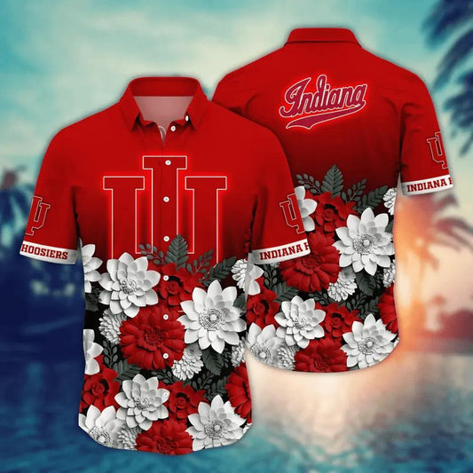 Indiana Hoosiers NCAA Flower Aloha Hawaiian Shirt 13, NCAA Hawaiian Shirt Moonbestprint