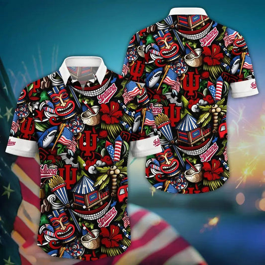 Indiana Hoosiers NCAA Flower Aloha Hawaiian Shirt 14, NCAA Hawaiian Shirt Moonbestprint