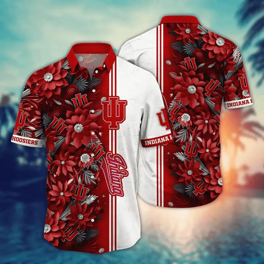 Indiana Hoosiers NCAA Flower Aloha Hawaiian Shirt 3, NCAA Hawaiian Shirt Moonbestprint