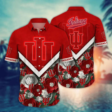 Indiana Hoosiers NCAA Flower Aloha Hawaiian Shirt 4, NCAA Hawaiian Shirt Moonbestprint