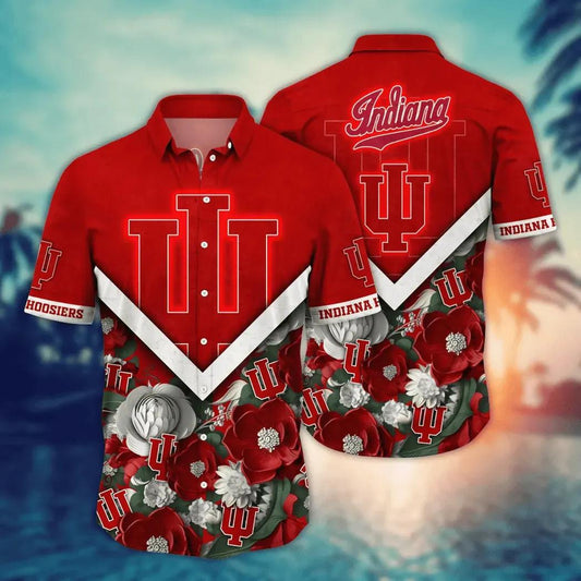 Indiana Hoosiers NCAA Flower Aloha Hawaiian Shirt 4, NCAA Hawaiian Shirt Moonbestprint